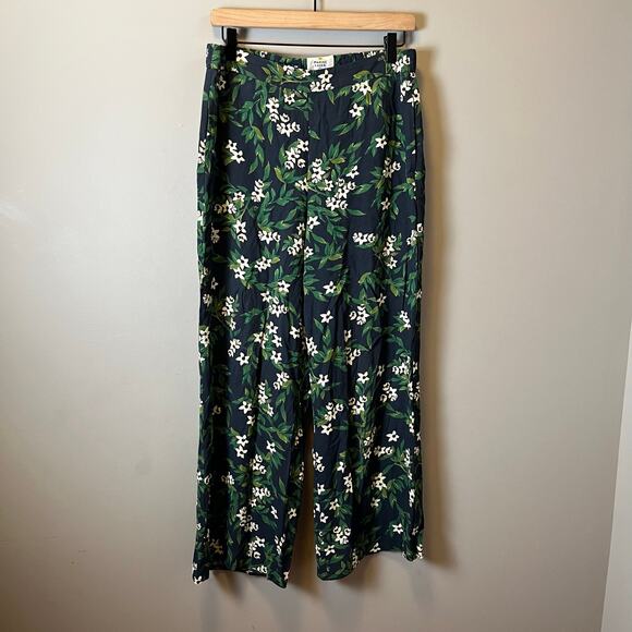 Marine Layer Kiley Wide Leg Pants Floral Size Large Green Tropical‎ Resortwear - Picture 1 of 6
